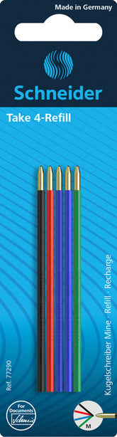 RECAMBIO BOLIGRAFO 4 COLORES BLISTER 5 SURTIDOS | 1 UNIDADES | (SCHNEIDER)